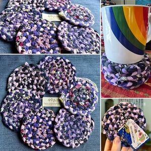 Set of Six Braided Coasters